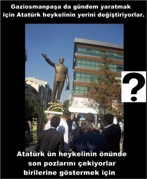 Atatürk heykelinin yerini değiştiriyorlar.
