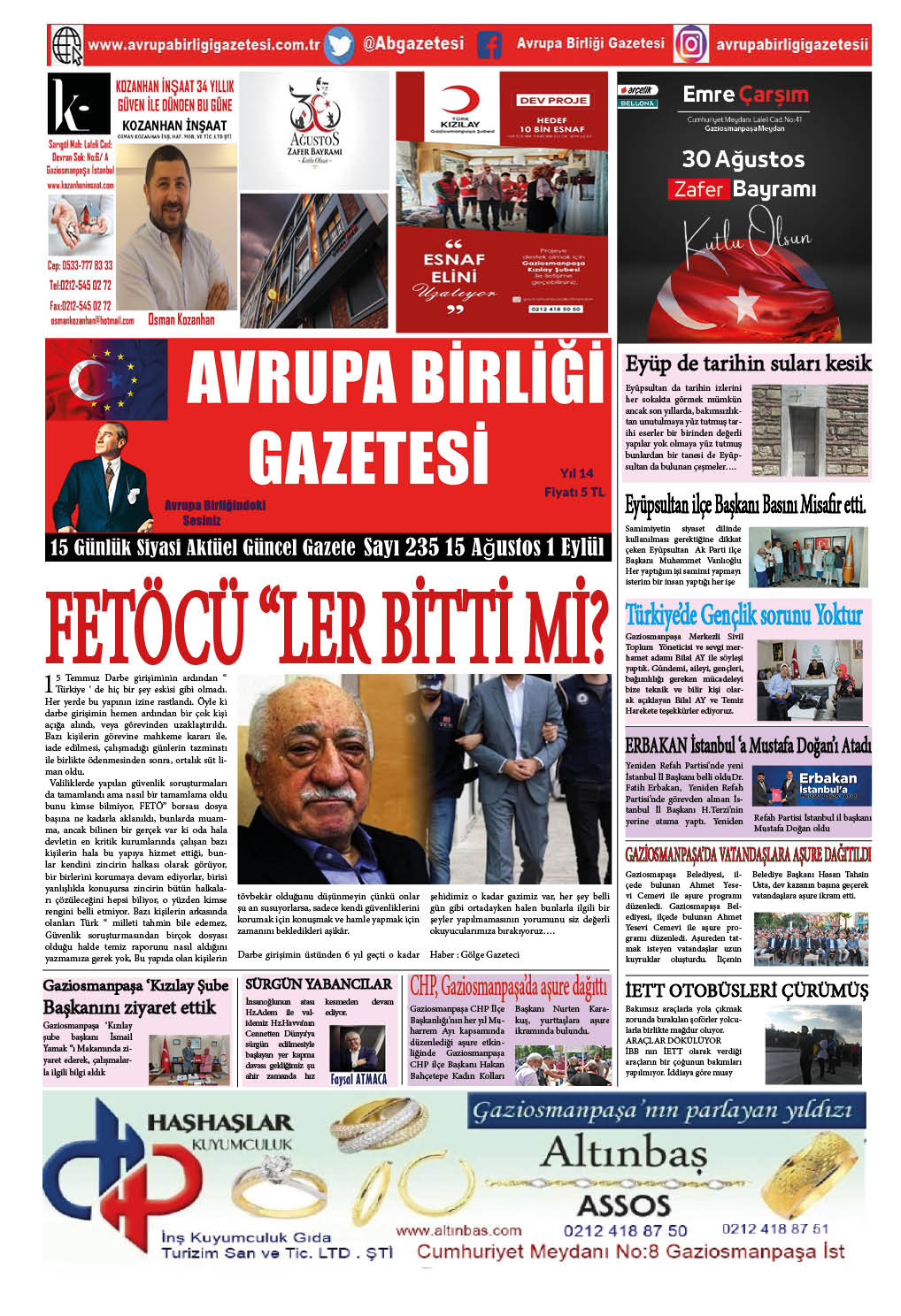 Avrupa Birliği Gazetesi 235 sayımız çıktı