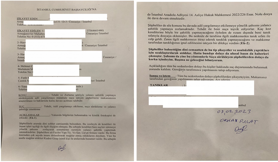 Süleymancılar Adına Suç çetesi Oluşturanlar şimdi de ‘adil yargılamaya müdahale’ ediyor