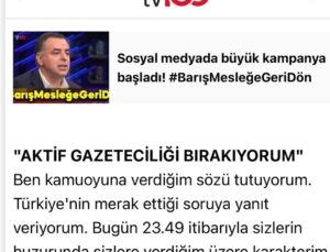 Barış Yarkadaş Gazeteciliği bıraktığını duyurdu.