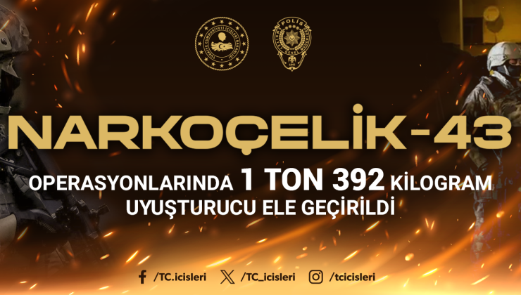 1 Ton 392 Kilogram Uyuşturucu Ele Geçirildi