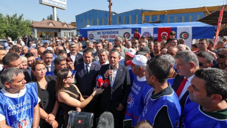 Özgür Özel grevdeki Hatay Yolbulan Metal işçilerini ziyaret etti