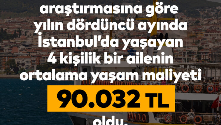 İstanbul’da yaşamanın bedeli 90 Bin  032 Lira