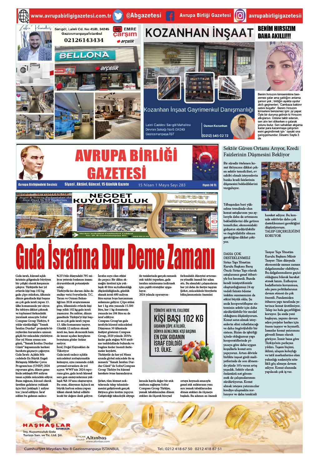 Avrupa Birliği Gazetesi 283 Sayısı