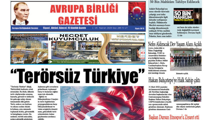 AVRUPA BİRLİĞİ GAZETESİ 285 SAYISI