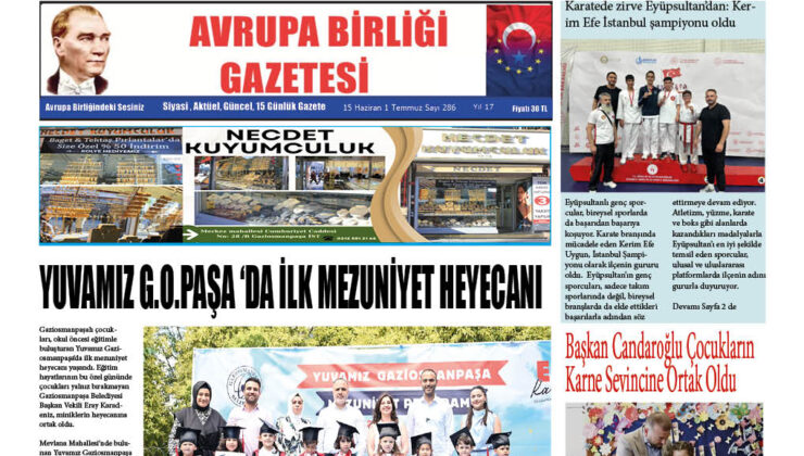 AVRUPA BİRLİĞİ GAZETESİ 286 SAYISI
