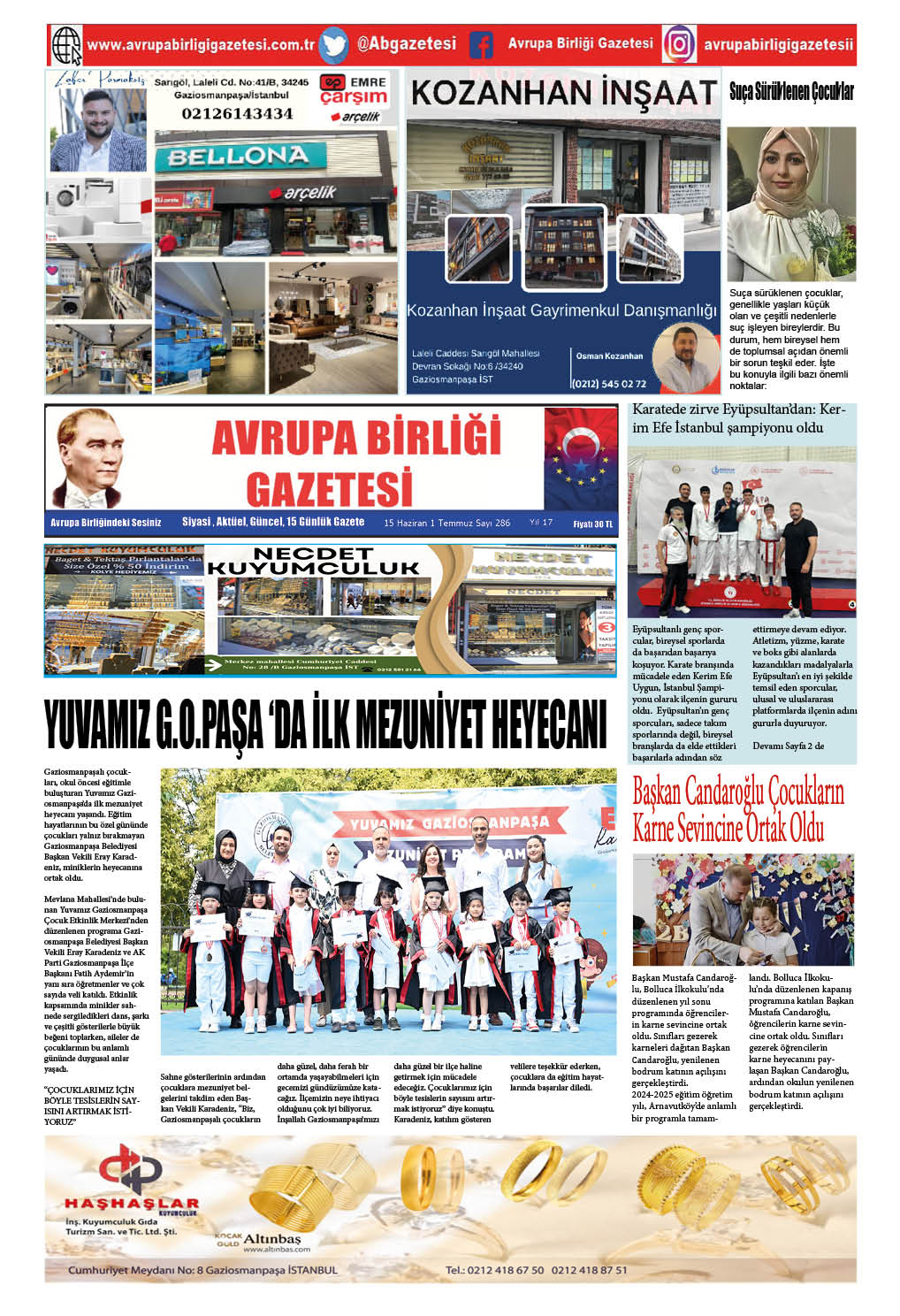 AVRUPA BİRLİĞİ GAZETESİ 286 SAYISI