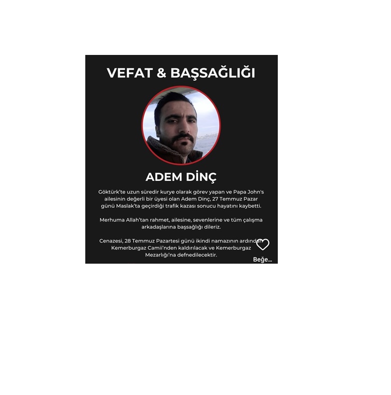 MOTOSİKLET KAZINDA BİR CANIMIZ DAHA GİTTİ. ADEM DİNÇ KALDIRILDIĞI HASTANEDE VEFAT ETTİ