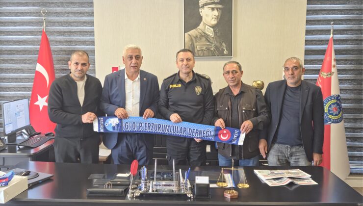 Erzurumlular Derneği’nden İlçe Emniyet Müdürü Halis Erdoğan’a Ziyaret