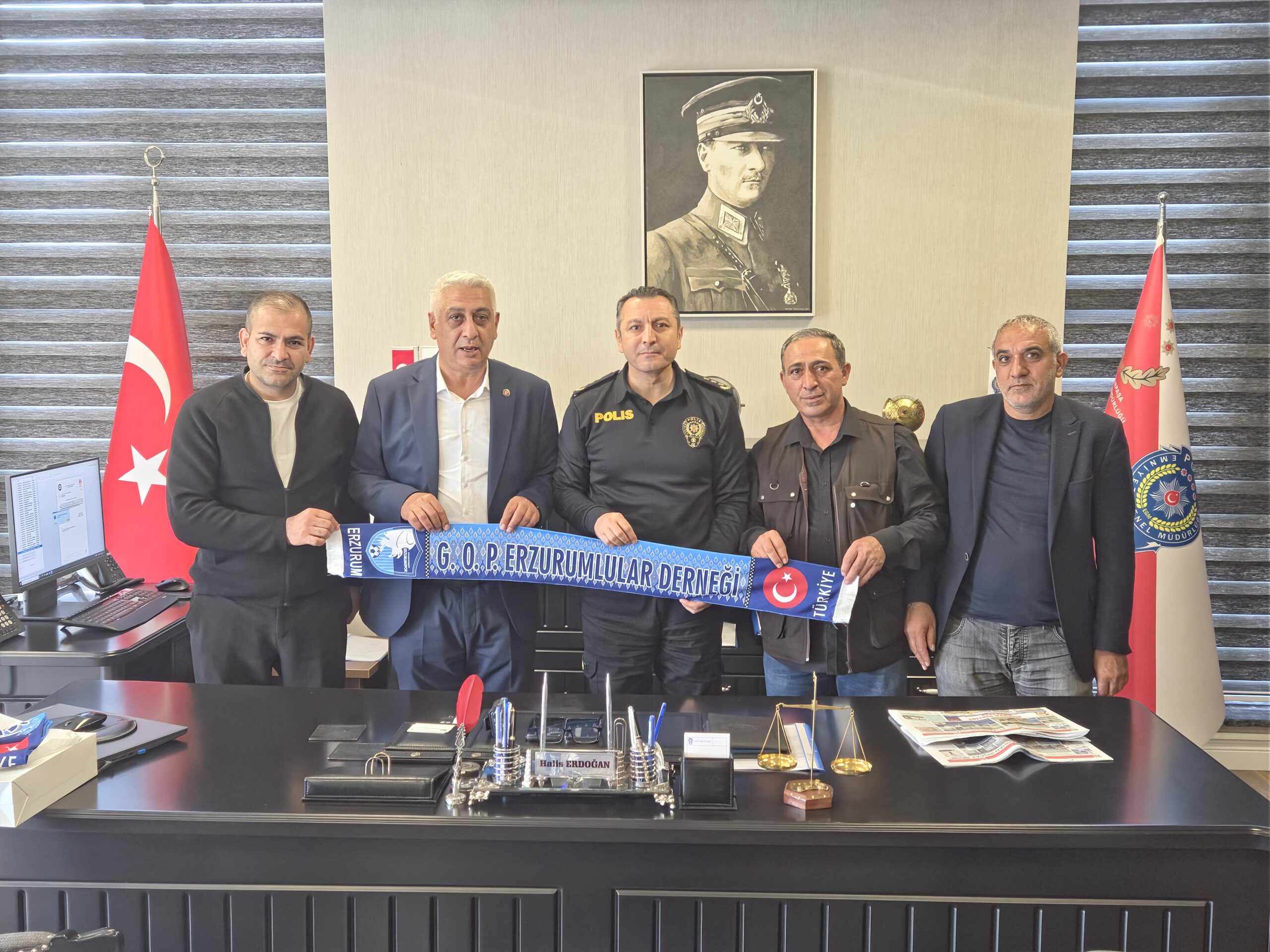 Erzurumlular Derneği’nden İlçe Emniyet Müdürü Halis Erdoğan’a Ziyaret