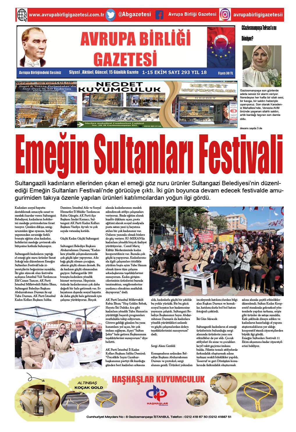 AVRUPA BİRLİĞİ GAZETESİ 293 SAYISI