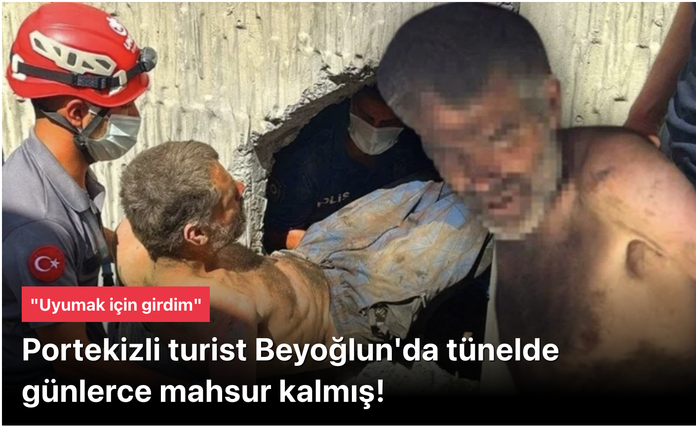 Beyoğlu Tünelinde Günlerce Mahsur Kalan Portekizli Turist Kurtarıldı