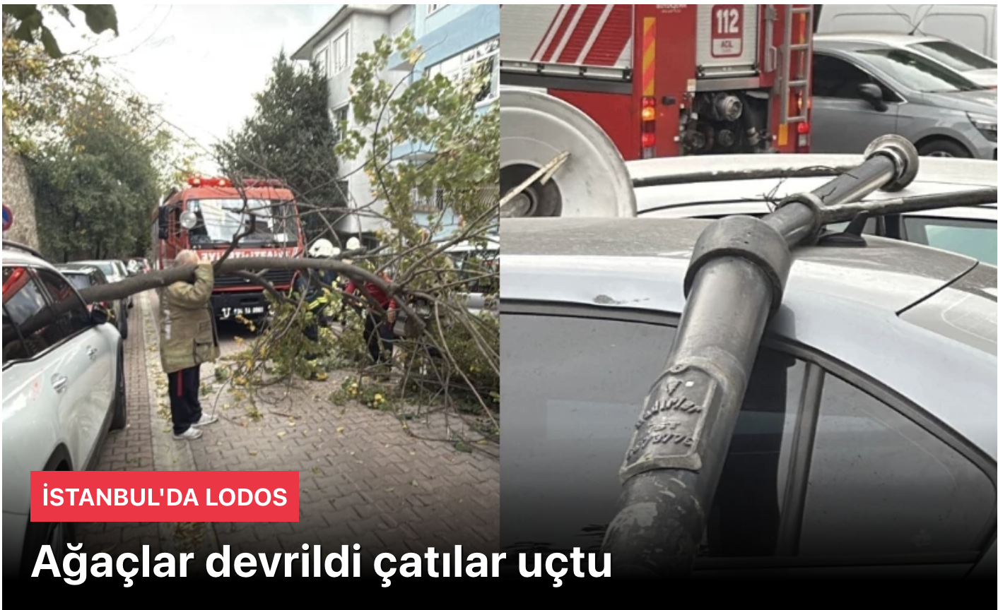 İstanbul’da Fırtına: Beşiktaş ve Şişli’de Ağaçlar ile Elektrik Direkleri Araçlara Devrildi