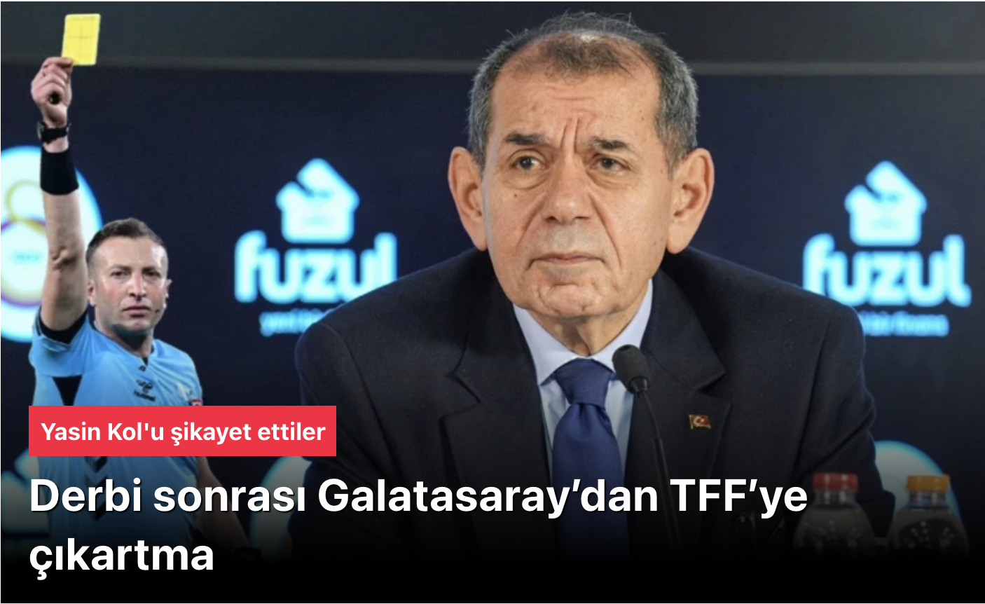 Derbi sonrası Galatasaray’dan TFF’ye çıkartma: Yasin Kol’u şikayet ettiler