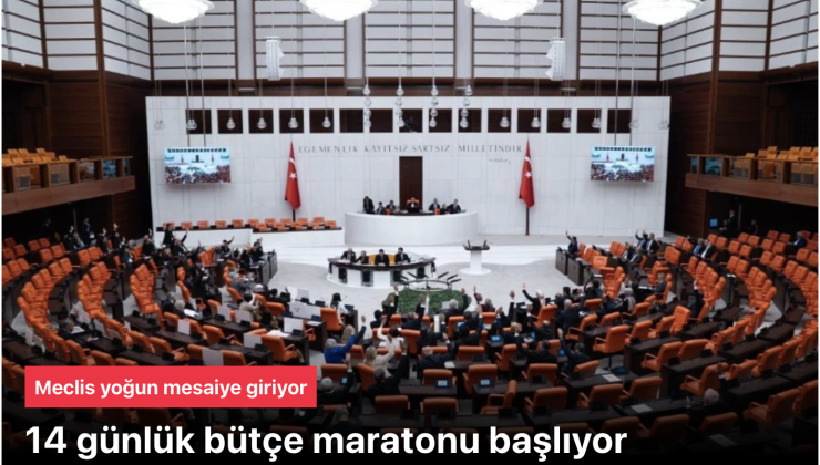 Bütçe maratonu başlıyor: Meclis 14 gün aralıksız çalışacak
