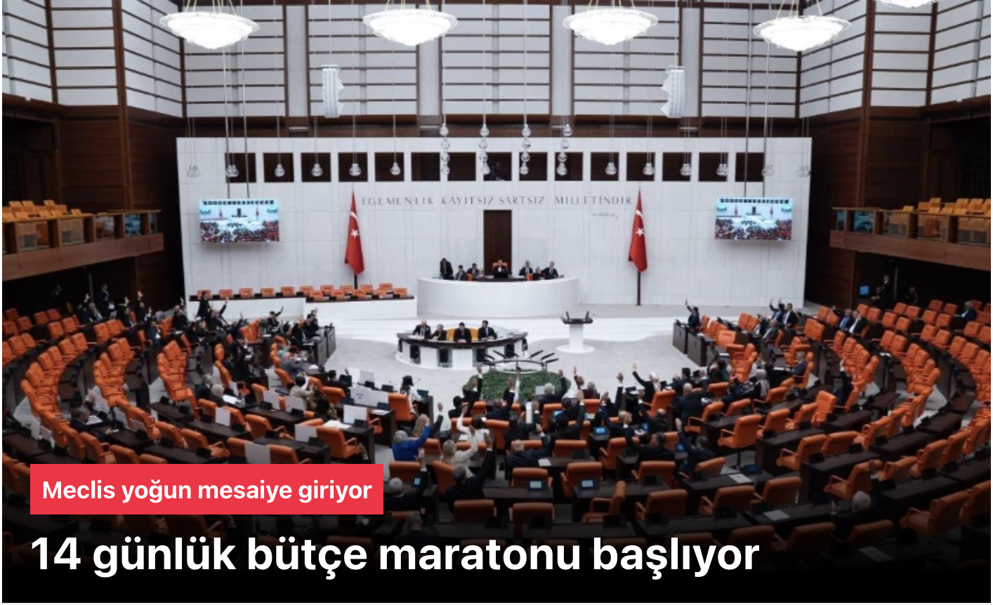 Bütçe maratonu başlıyor: Meclis 14 gün aralıksız çalışacak