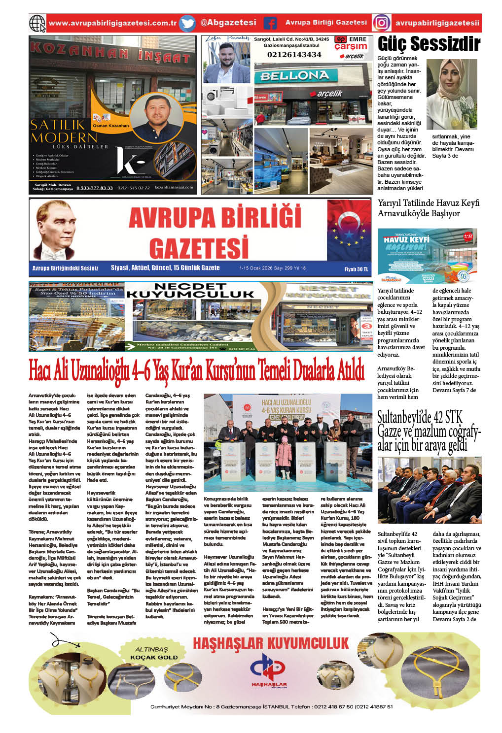 Avrupa Birliiği gazetesi 299. Sayısı