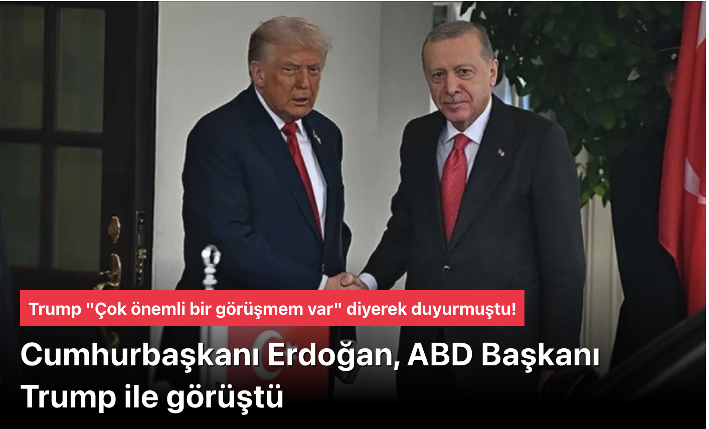 Cumhurbaşkanı Erdoğan, ABD Başkanı Trump ile görüştüCumhurbaşkanı Erdoğan, ABD Başkanı Trump ile bir telefon görüşmesi gerçekleştirdi. Görüşmede, Türkiye ile ABD ikili ilişkileri, bölgesel ve küresel gelişmeler ele alındı.