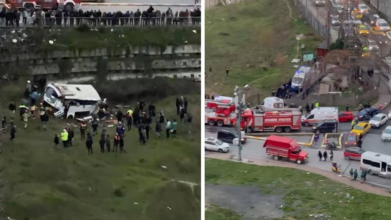 İstanbul'da facia gibi kaza... Esenyurt'ta işçi servisi şarampole ...