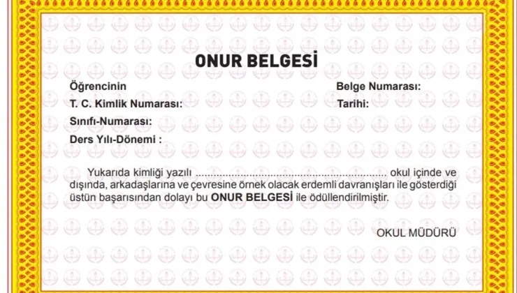 MEB Onur Belgesi Nasıl Alınır? 2026 Şartları, Kimlere Verilir ve e-Okul’da Görünür Mü?