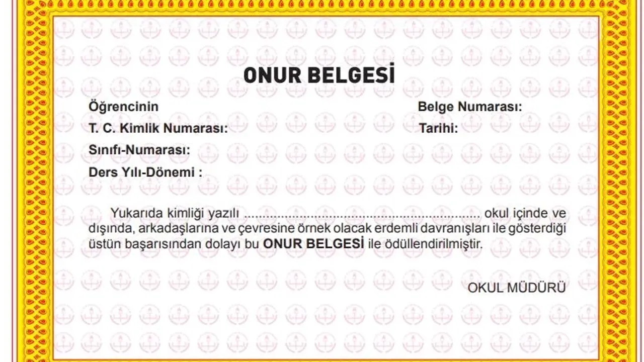 MEB Onur Belgesi Nasıl Alınır? 2026 Şartları, Kimlere Verilir ve e-Okul’da Görünür Mü?