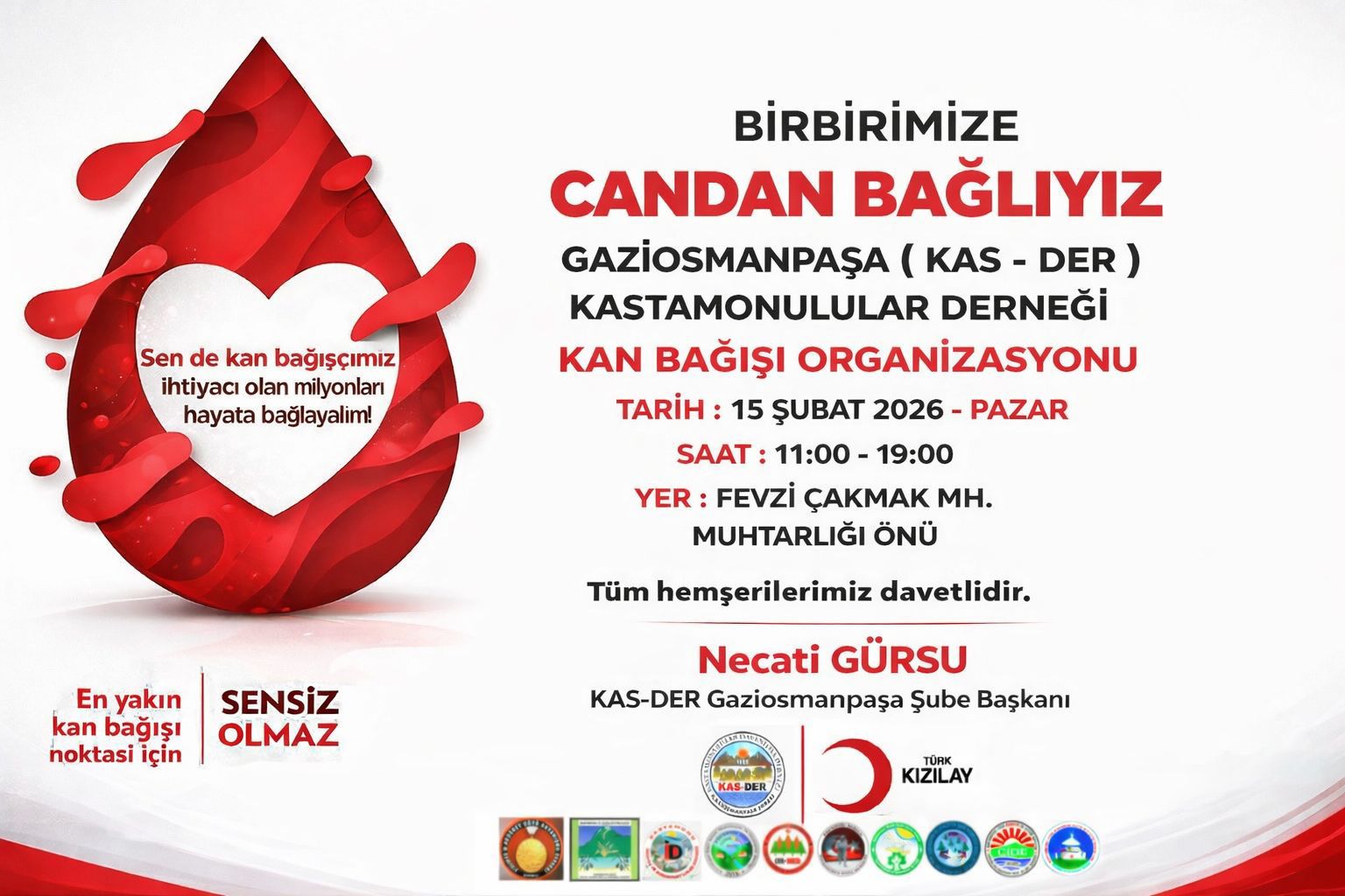 Gaziosmanpaşa’da Kan Bağışı Kampanyası: KAS-DER ve Kızılay İş Birliğiyle Hayat Kurtarma Çağrısı