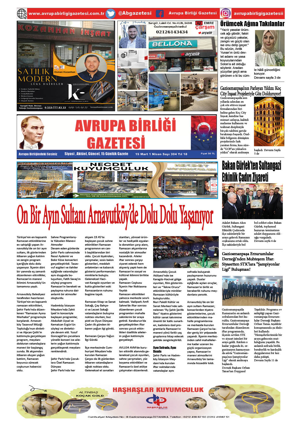 AVRUPA BİRLİĞİ GAZETESİ 304 SAYISI