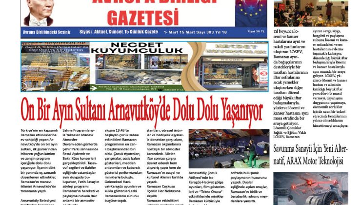 AVRUPA BİRLİĞİ GAZETESİ 303 SAYISI