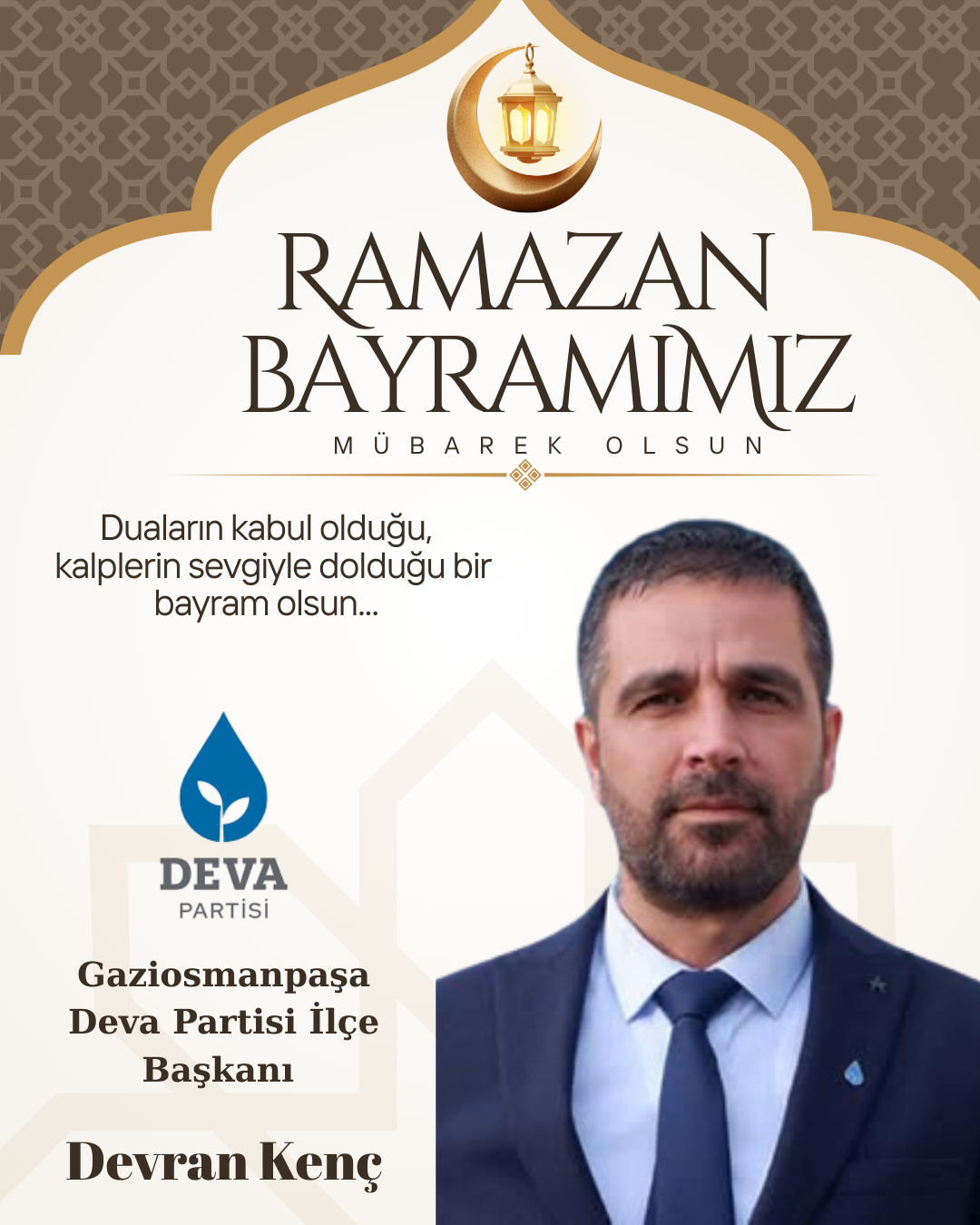 Devran Kenç Deva Partisi Gaziosmanpaşa ilçe Başkanı