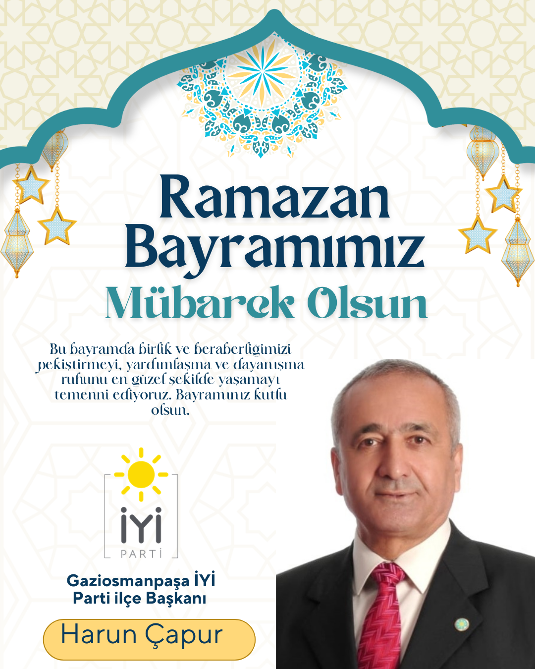 Harun Çapur Gaziosmanpaşa İyi parti İlçe Başkanı