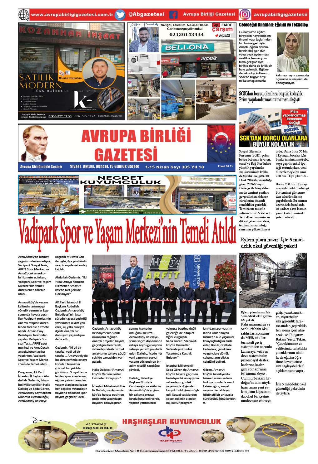 AVRUPA BİRLİĞİ GAZETESİ 305 SAYISI