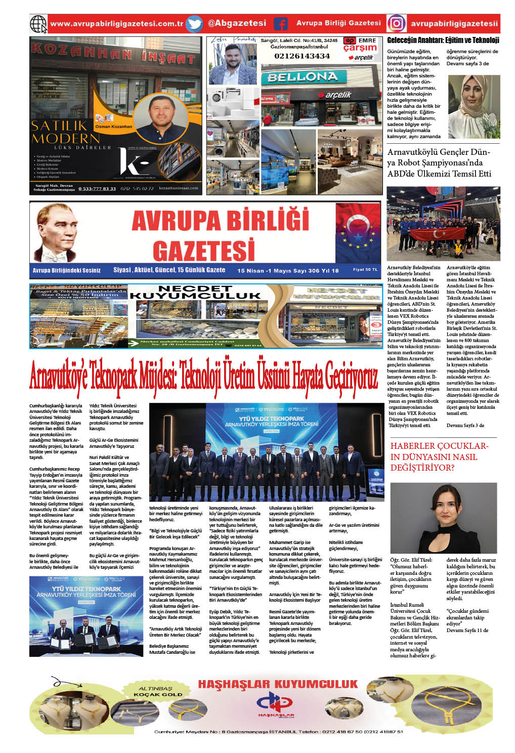 AVRUPA BİRLİĞİ GAZETESİ 306 SAYISI