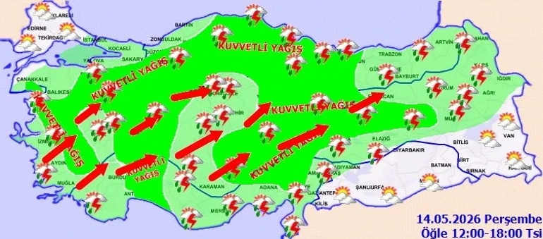 5 Gün Boyunca Gök Gürültülü Sağanak ve Fırtına Geliyor! Meteoroloji Saat Verdi, Sıcaklık 8-10 Derece Düşecek