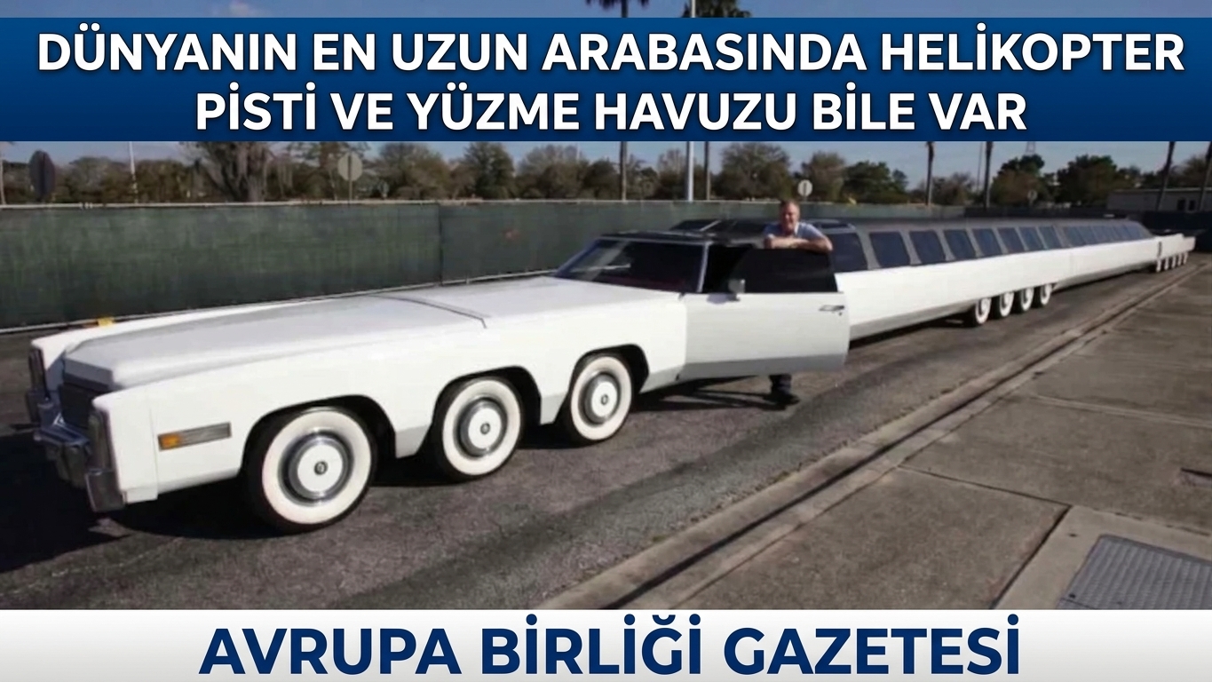 Dünyanın En Uzun Arabasında Helikopter Pisti ve Yüzme Havuzu Bile Var