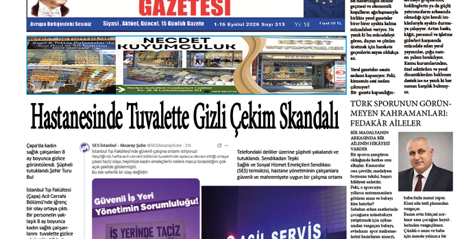 AVRUPA BİRLİĞİ GAZETESİ 313 SAYISI